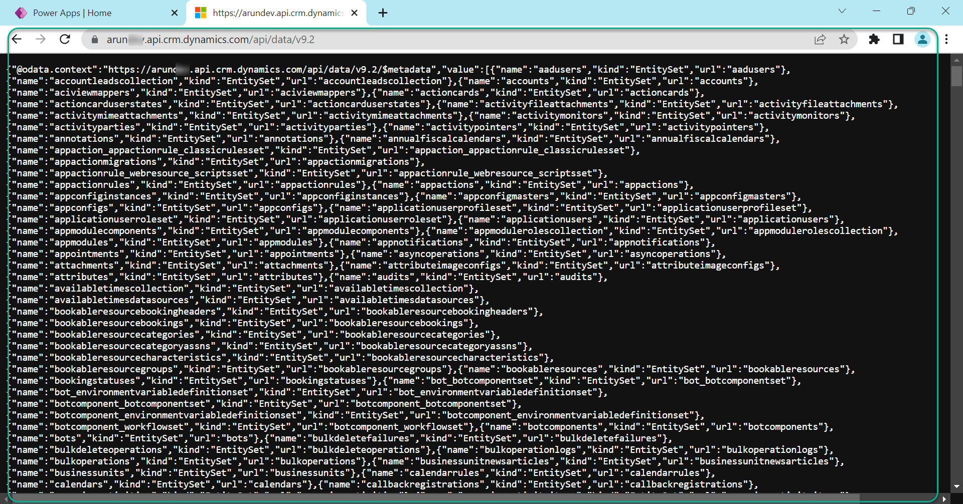 How to get the Dataverse Web API endpoint details in the Microsoft PowerApps?